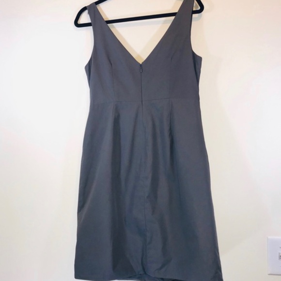 🌟New 2 JCREW Knot Front Sheath Dress Ramona Cotton Dark Formal Gray Short 42859 - Picture 2 of 3